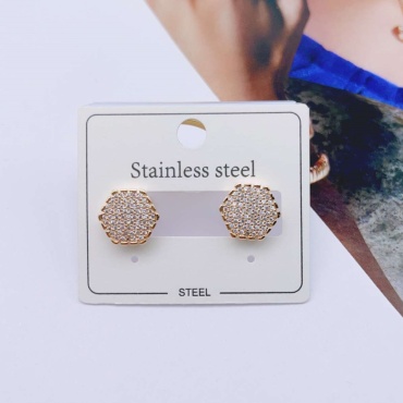 Серьги Stainless Steel бижутерный сплав, ювелирный сплав, медицинское золото, кристалл