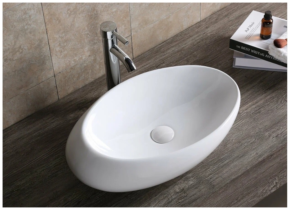 CR0058A Раковина накладная, белая, смещенный овал 480*300*140 Cerutti SPA - артикул K0000095921