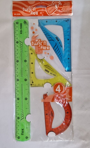 Набор линеек Twistn flex Twist tw-02077, 30 см, 4 шт, пластик, мультиколор