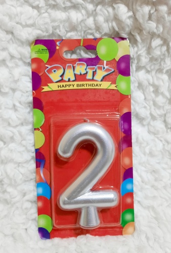 Свеча PARTY цифра 2, 1 шт 7 см