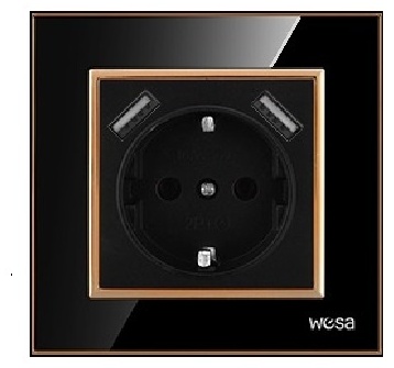 Розетка USB Wesa FYKH-19, черный