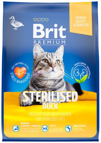 Brit Sterilised для стерилизованных утка, курица 0.4 кг