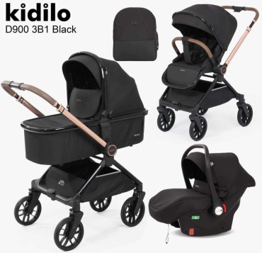 Коляска универсальная 3 в 1 Kidilo 1196090070, черный
