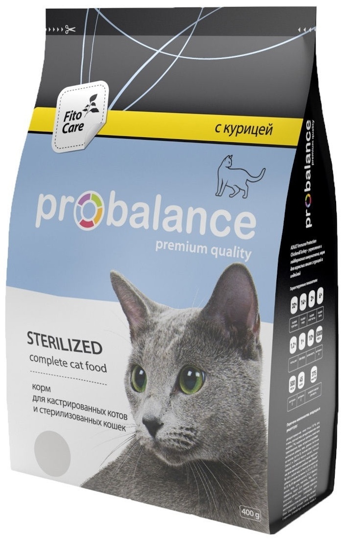 Купить Корм Probalance Sterilized для стерилизованных курица курица 0.4 ...