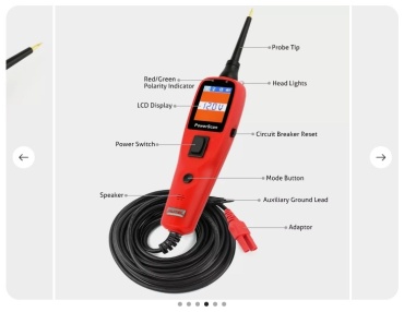 Autel PowerScan PS100 авто электрическая схема AVO метр тестер автомобильной цепи встроенный фонарик для 12-24 В диагностики