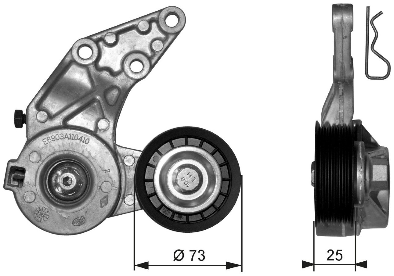 GATES Натяжитель Ремня, Клиновой Зубча T39067