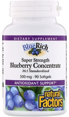 Natural Factors Blueberry Concentrate 500 мг таблетки 90 шт