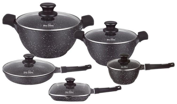 Nice Cooker смешанный набор PALLAS Series PLAS-10TB Black алюминий 10 в 1