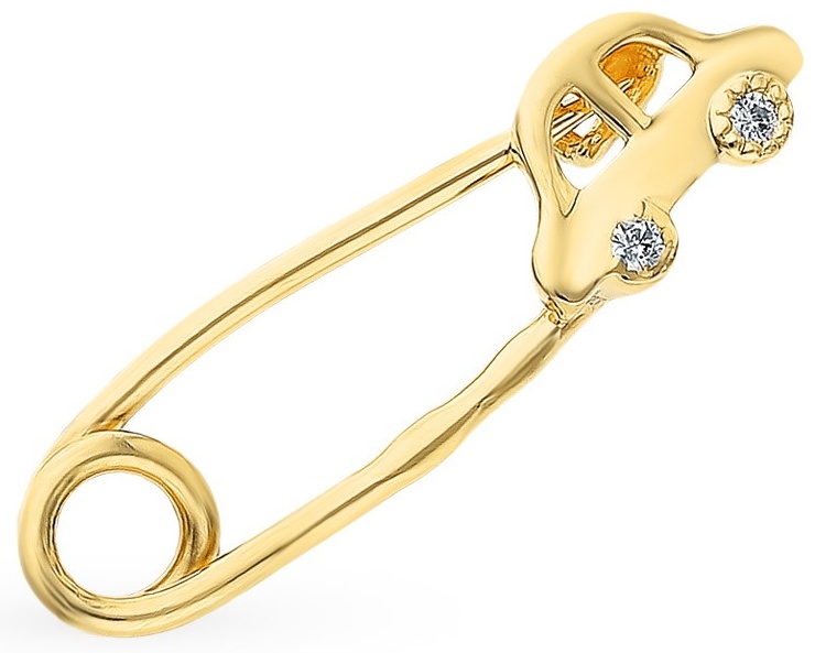 Булавка Veronika jewelry factory Бл330-1869 вес 0.73 г золото, фианит