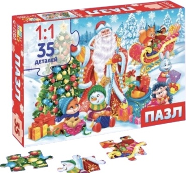 Puzzle Time Дед Мороз и зайцы 35 деталей