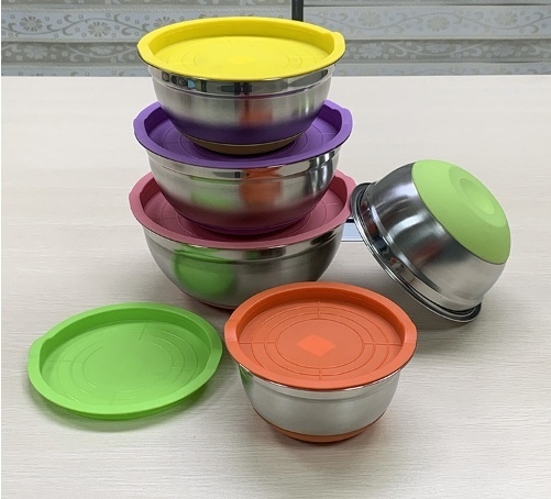 Миска BS8655 30х30 см, нержавеющая сталь, пластик, силикон, 10 шт