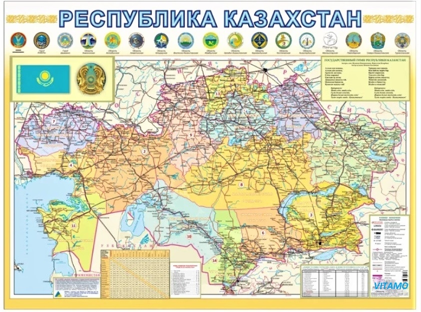 Карта казахстана 2024 год