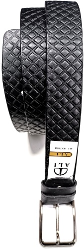 Ремень Leather натуральная кожа 125 см черный