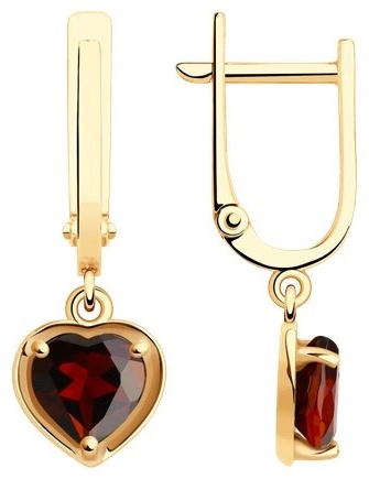 Серьги Diamant 51-321-01323-1 вес 2.13 г золото, гранат
