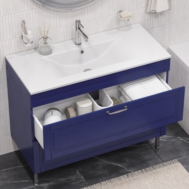 Тумба с раковиной IDDIS OXF10N1i95K, 100x66x45.5 см, синий