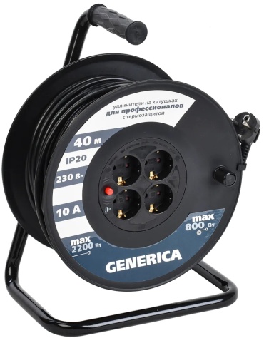 Удлинитель на катушке GENERICA WKP10-10-04-40-G 40 м