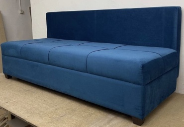 Диван прямой Цех 23 Muniso Comfort, 185х68 см, обивка велюр, голубой