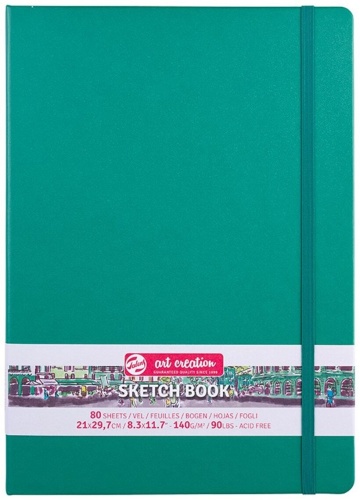 Блокнот Art Creation однотонный, A4, 80 л, зеленый