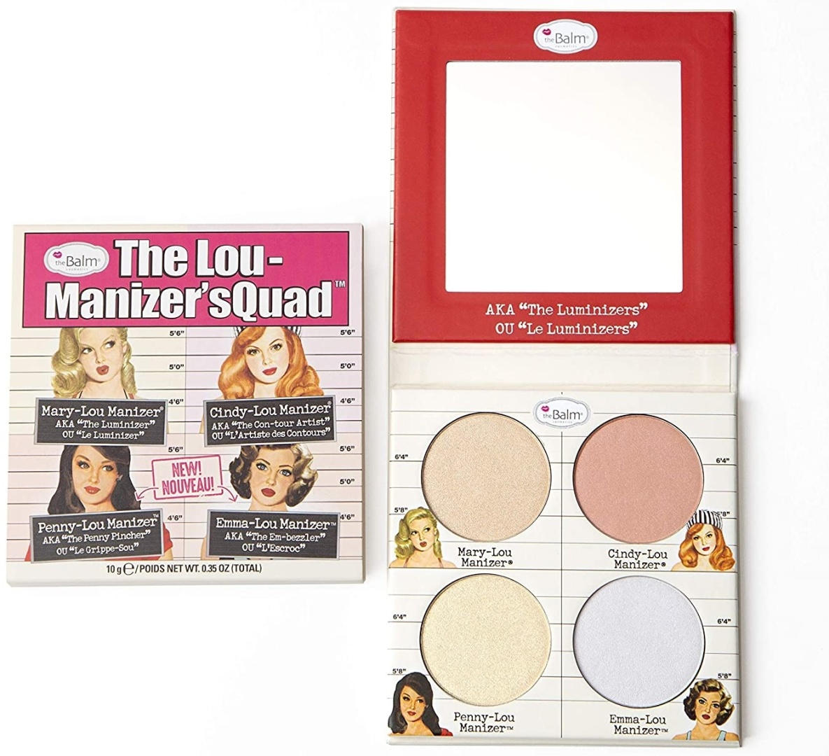 THE BALM The Lou хайлайтер Manizer's Quad