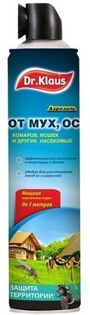 Dr.Klaus аэрозоль Аэрозоль от мух, ос, комаров и др. летающих насекомых, 600мл 600