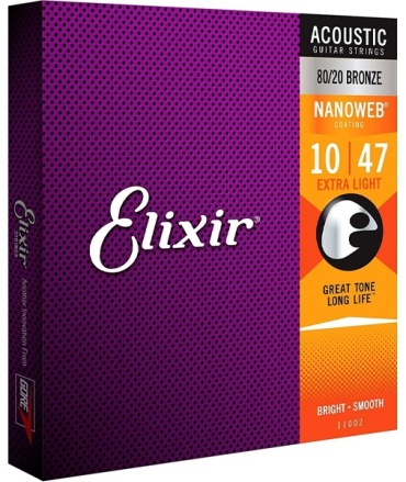 Elixir Acoustic 80/20 Bronze NANOWEB 11002 10-47