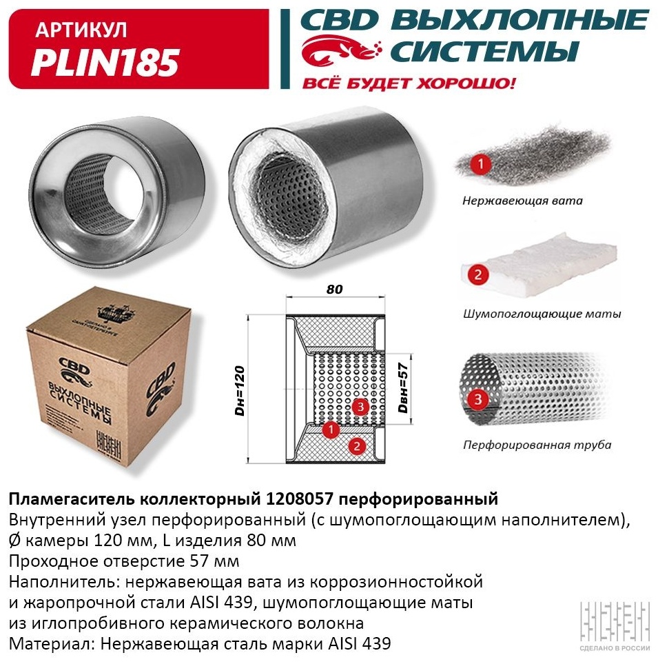CBD пламегаситель коллекторный PLIN185