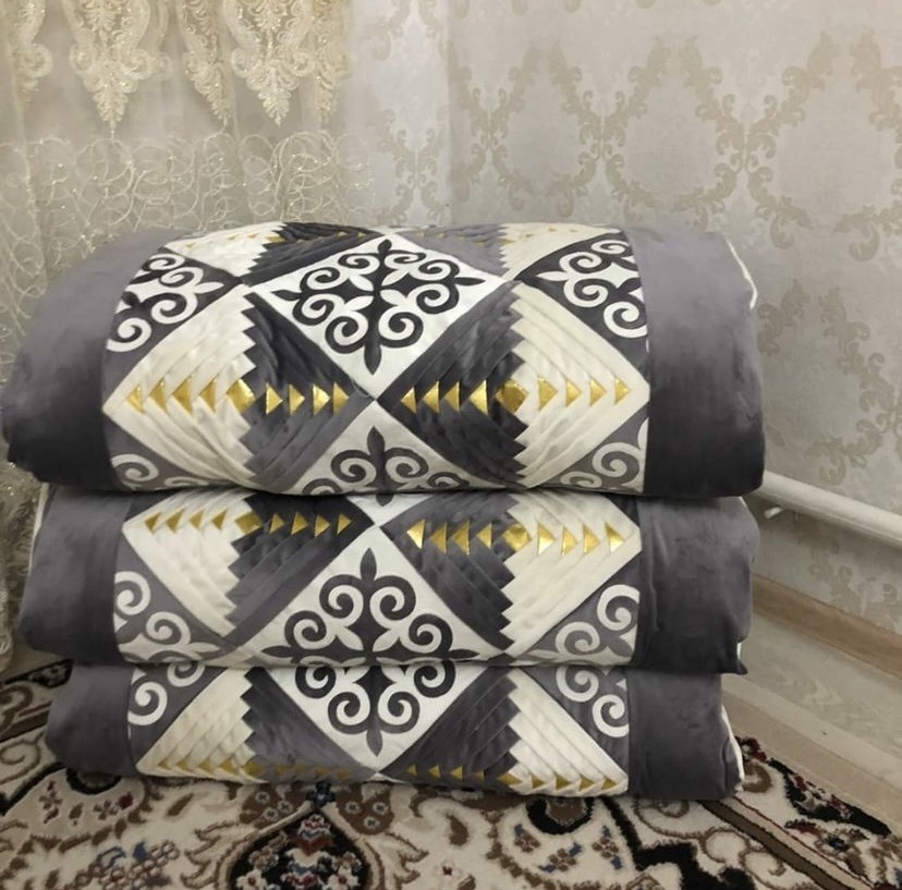 Комплект корпе с подушками 220x80 см, вата, серый