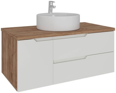 Тумба с раковиной AVK A4 ТН 2Я+1Д 900 К, 90x44.2x45 см, белый, золотой