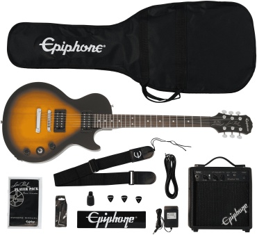 Epiphone электрогитара Les Paul Player Pack 230V Vintage Sunburst комплект коричневый
