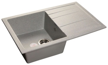 Кухонная мойка Green-Stone GS 25 75х48х19 см, искусственный мрамор, тон серый