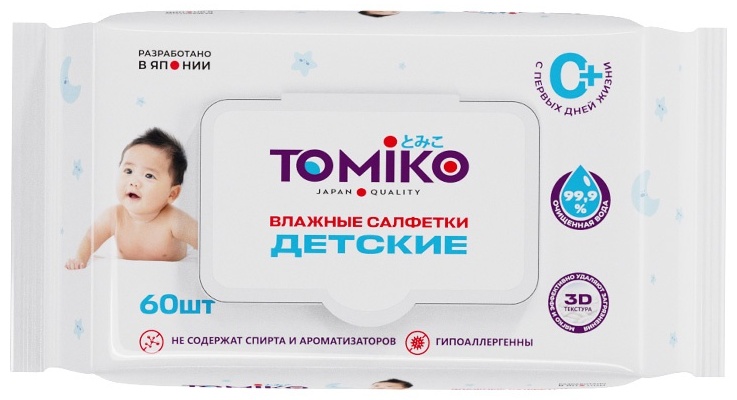 Детские влажные салфетки Tomiko Tomiko 60 60 шт
