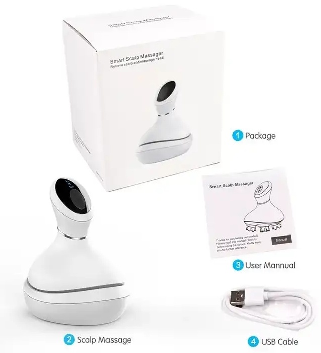 Массажер Smart Scalp Massager SSM-001 ручной 3D-массаж, вибрационный