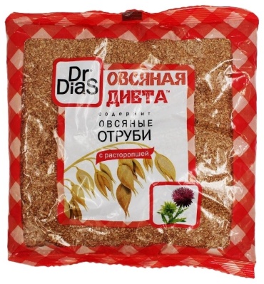 Отруби "Овсяная диета" с расторопшей 200гр, Dr.DiaS