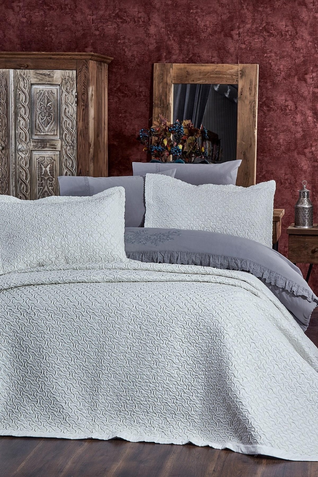 Покрывало Ecocotton 240х260 см, хлопок, бежевый