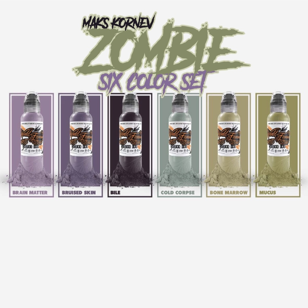 World Famous Tattoo Ink Bottle Mak's Zombie пигмент Set 30 мл