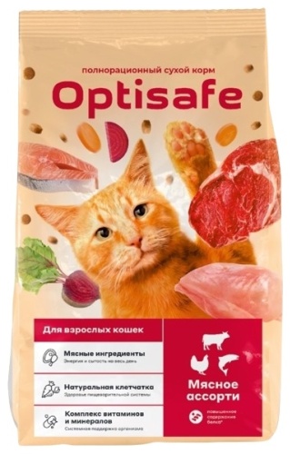 Optisafe для взрослых мясное ассорти 10 кг