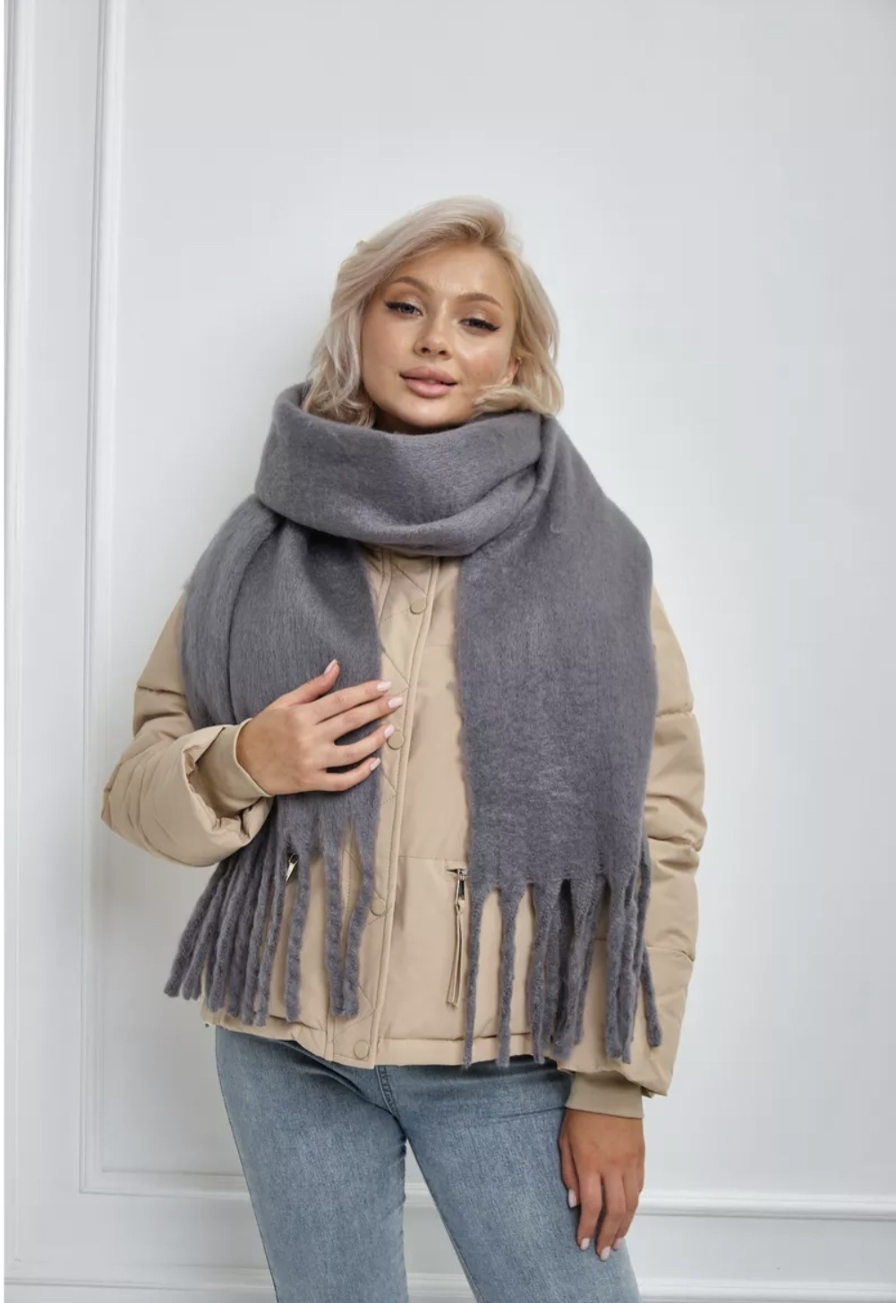 Шарф Cashmere шерсть, полиэстер 248 x 40 см