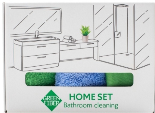 Тряпка для зеркал и стекол, для сантехники, универсальная Greenway Home Set 3 шт, полиамид, полиэстер