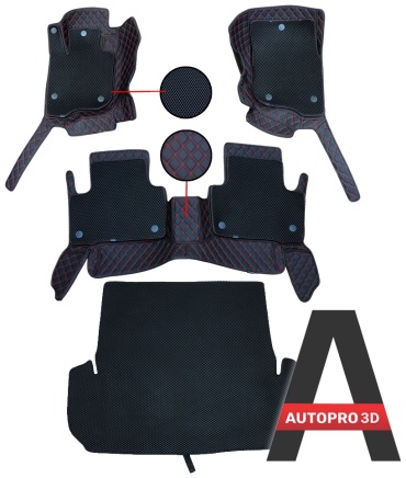 Autopro 3D AP3DELEFBLR159 Mitsubishi Pajero Sport 2019-2023 черный, красный