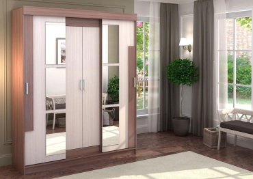 Шкаф-купе DOMA FEYA LITE, 160x210х52 см, бежевый, светло-коричневый