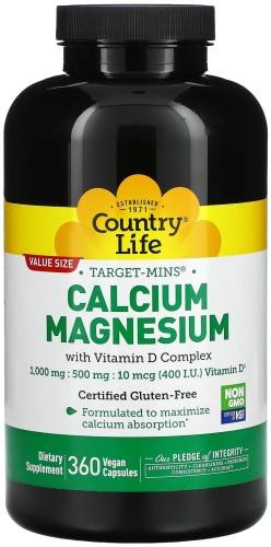 Country Life iHerb минерал Target-Mins Calcium Magnesium with Vitamin D Complex 360 капсул