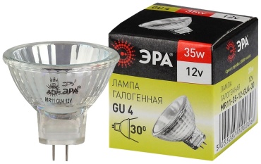 ЭРА 35W G4, галогенная, теплый белый