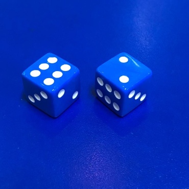 Игральный кубик классический 2 шт, синий
