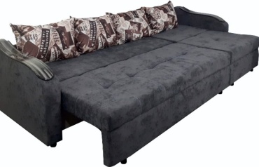 Диван ARSHYN Comfort, 290х130 см, обивка ткань, черный