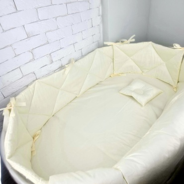 Бортики LAVbaby Textile Жасмин, хлопок, сатин, бежевый