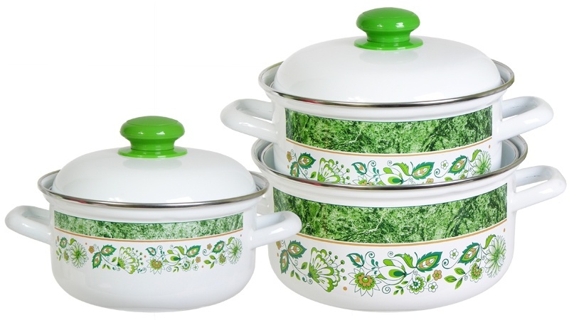 Купить Лысьвенские эмали набор кастрюль Уральский сувенир С-124АП2/4 ...