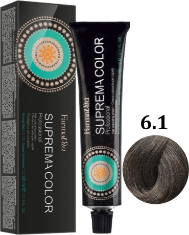 FarmaVita Suprema Color 6.1 темный блондин пепельный крем-краска 60 мл
