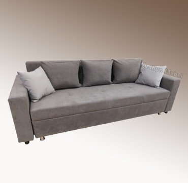 Диван прямой ARSHYN Fortuna comfort, 220х80 см, обивка велюр, коричневый