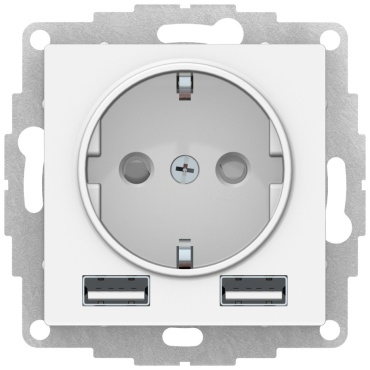 Systeme electric встраиваемая ATN000130, электрический/USB цвет белый
