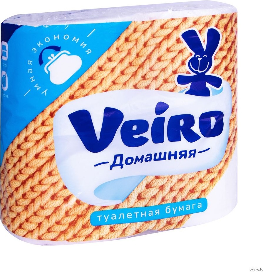 Veiro туалетная бумага 2-слойный 4 шт, первичная целлюлоза